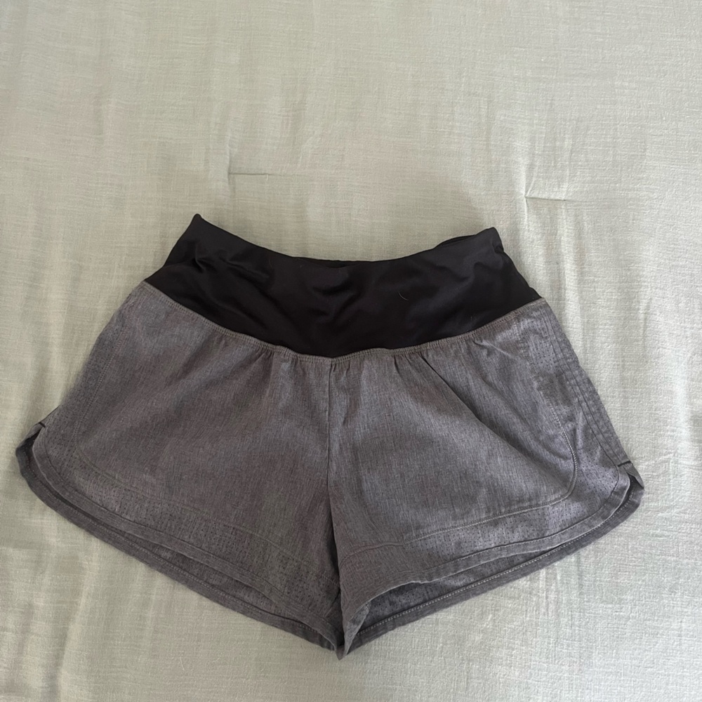 Gray running shorts